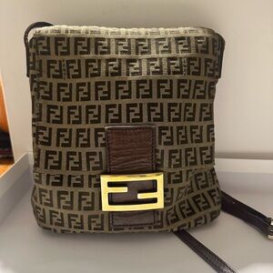 Fendi zucchino brown crossbody bag